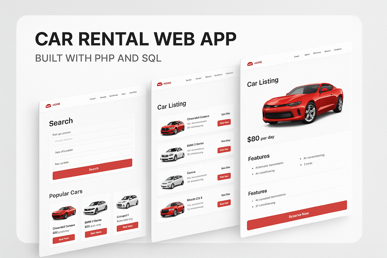 Car Rental Web App using PHP and SQL