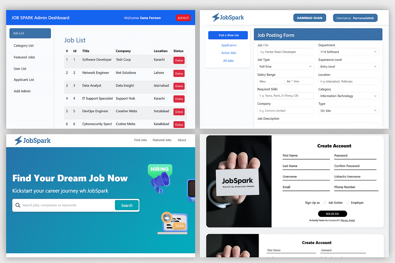 JobSpark - Web Application built using PHP and MySQL