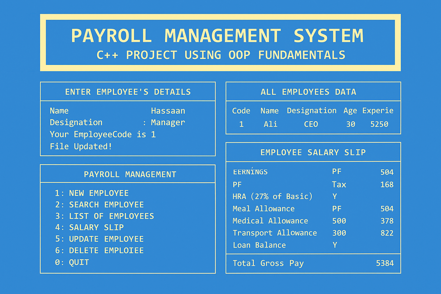 Payroll Management System using OOP with C++